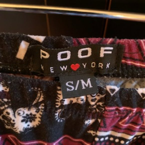 Girls Elephant Cross Stitch Maroon and Black Leggings - Picture 4 of 7